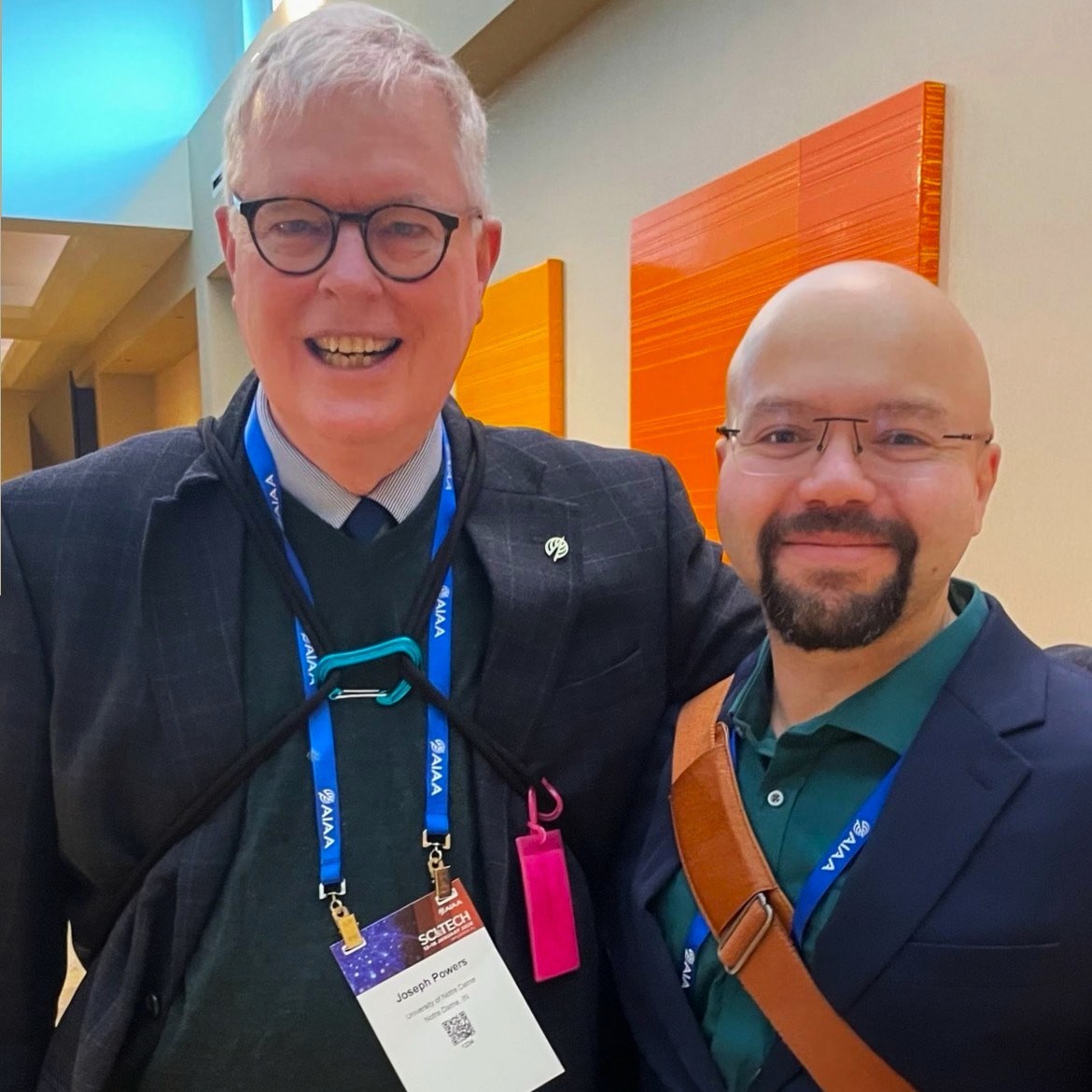Mohammed Kamel with Professor Joseph Powers at AIAA SciTech 2026